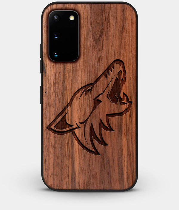 Best Walnut Wood Arizona Coyotes Galaxy S20 FE Case - Custom Engraved Cover - Engraved In Nature