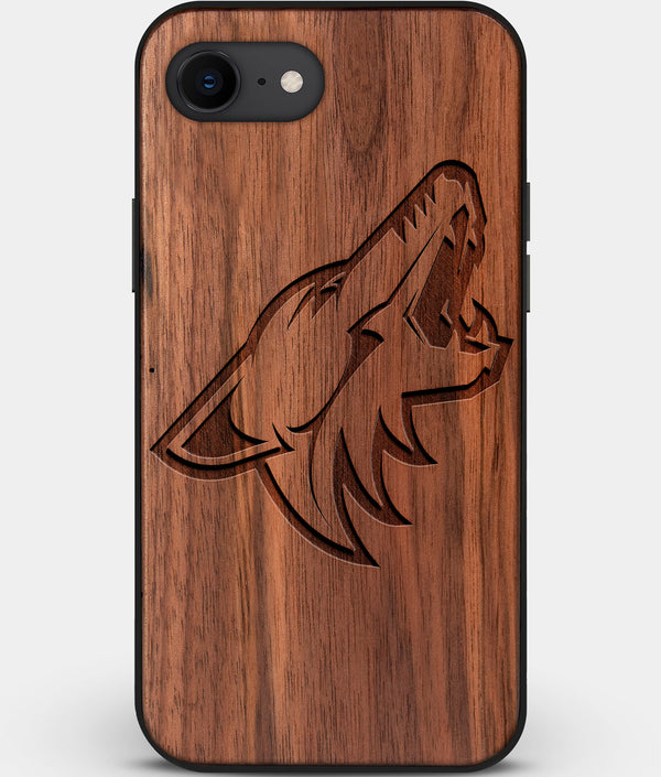 Best Custom Engraved Walnut Wood Arizona Coyotes iPhone SE Case - Engraved In Nature