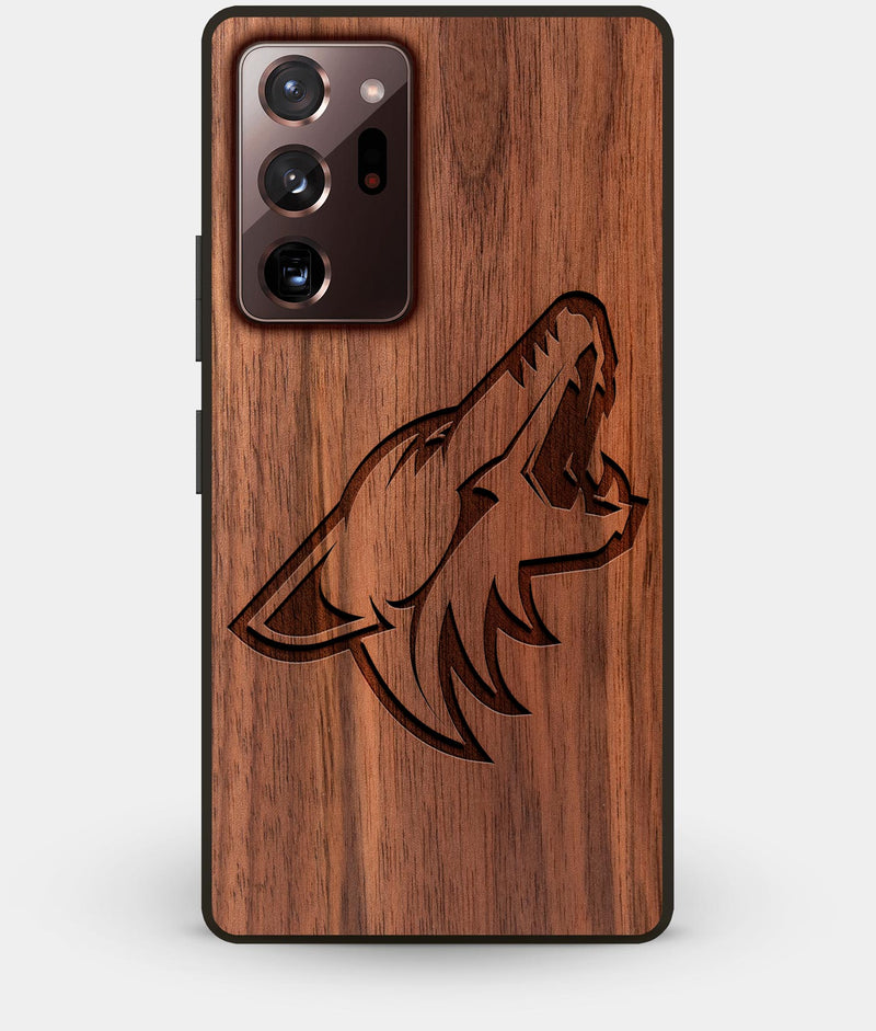 Best Custom Engraved Walnut Wood Arizona Coyotes Note 20 Ultra Case - Engraved In Nature