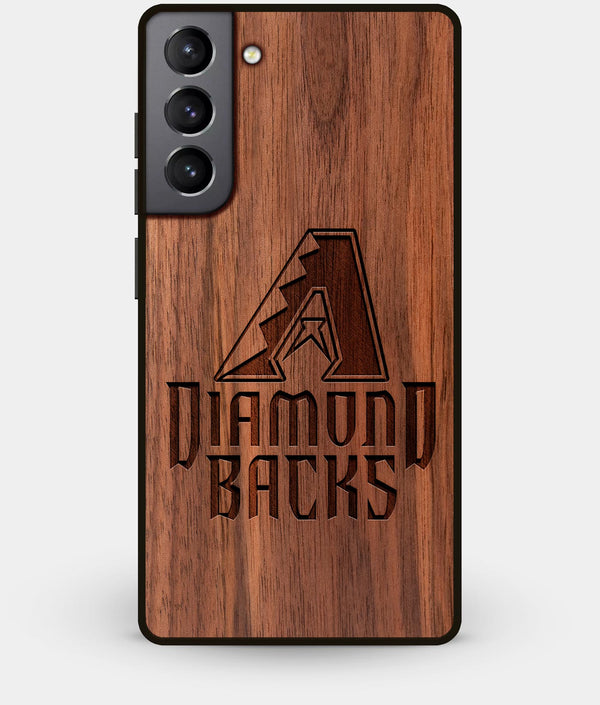 Best Walnut Wood Arizona Diamondbacks Galaxy S21 Case - Custom Engraved Cover - Engraved In Nature