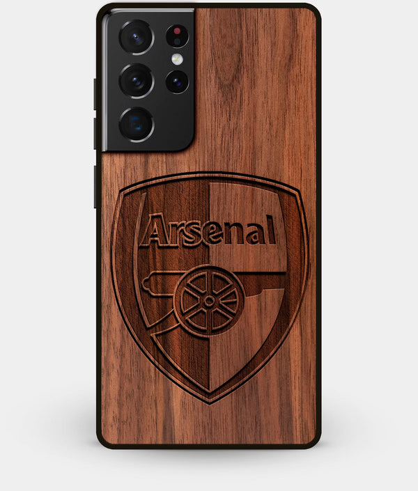 Best Walnut Wood Arsenal F.C. Galaxy S21 Ultra Case - Custom Engraved Cover - Engraved In Nature