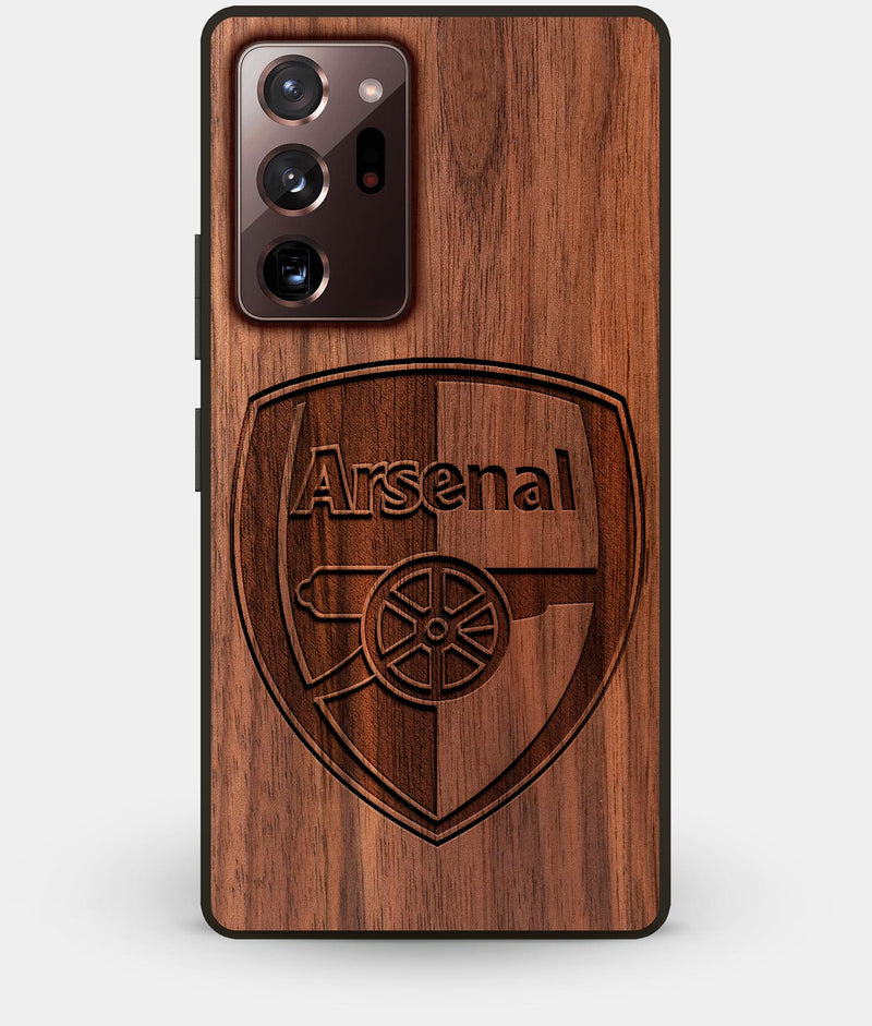 Best Custom Engraved Walnut Wood Arsenal F.C. Note 20 Ultra Case - Engraved In Nature