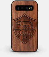 Best Custom Engraved Walnut Wood A.S. Roma Galaxy S10 Plus Case - Engraved In Nature