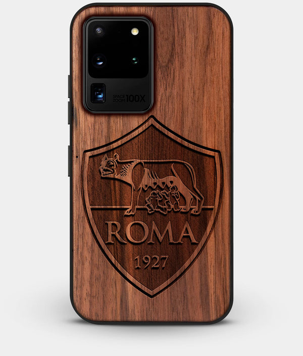 Best Custom Engraved Walnut Wood A.S. Roma Galaxy S20 Ultra Case - Engraved In Nature