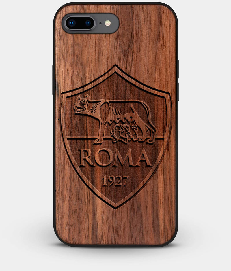 Best Custom Engraved Walnut Wood A.S. Roma iPhone 8 Plus Case - Engraved In Nature