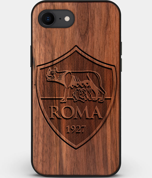 Best Custom Engraved Walnut Wood A.S. Roma iPhone SE Case - Engraved In Nature