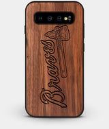 Best Custom Engraved Walnut Wood Atlanta Braves Galaxy S10 Plus Case - Engraved In Nature