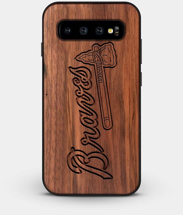 Best Custom Engraved Walnut Wood Atlanta Braves Galaxy S10 Plus Case - Engraved In Nature