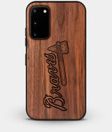 Best Walnut Wood Atlanta Braves Galaxy S20 FE Case - Custom Engraved Cover - Engraved In Nature