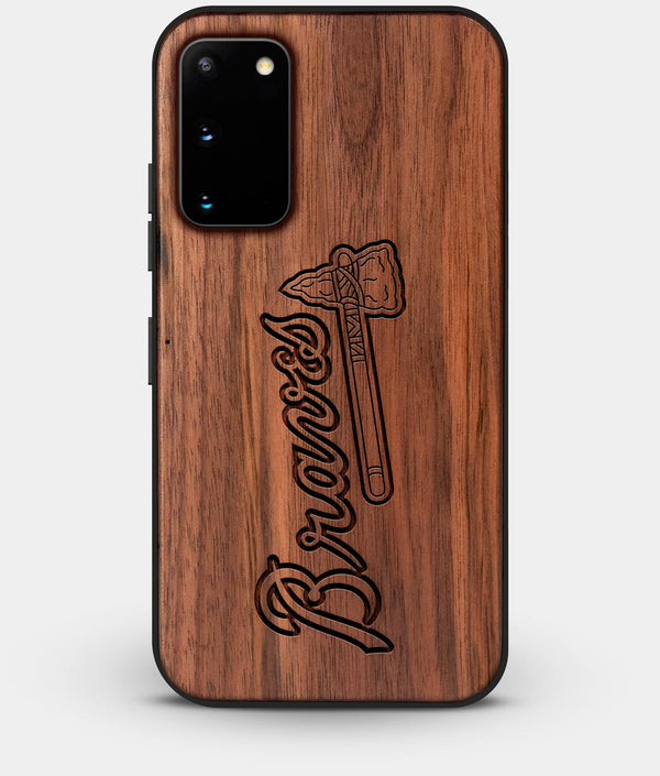Best Walnut Wood Atlanta Braves Galaxy S20 FE Case - Custom Engraved Cover - Engraved In Nature