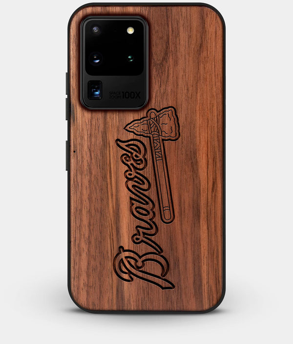 Best Custom Engraved Walnut Wood Atlanta Braves Galaxy S20 Ultra Case - Engraved In Nature