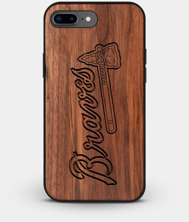 Best Custom Engraved Walnut Wood Atlanta Braves iPhone 8 Plus Case - Engraved In Nature