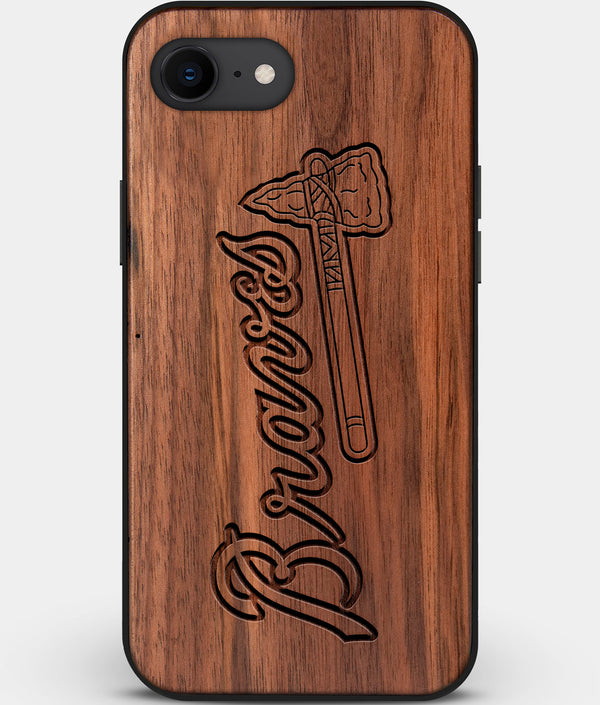 Best Custom Engraved Walnut Wood Atlanta Braves iPhone SE Case - Engraved In Nature