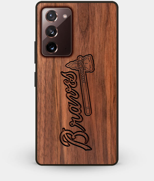 Best Custom Engraved Walnut Wood Atlanta Braves Note 20 Case - Engraved In Nature