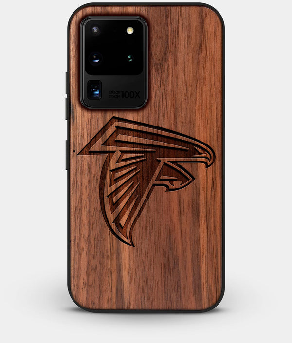 Best Custom Engraved Walnut Wood Atlanta Falcons Galaxy S20 Ultra Case - Engraved In Nature