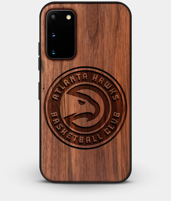 Best Walnut Wood Atlanta Hawks Galaxy S20 FE Case - Custom Engraved Cover - Engraved In Nature