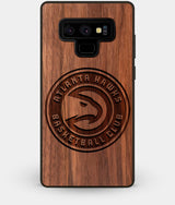 Best Custom Engraved Walnut Wood Atlanta Hawks Note 9 Case - Engraved In Nature