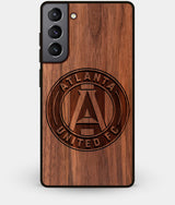 Best Walnut Wood Atlanta United FC Galaxy S21 Case - Custom Engraved Cover - Engraved In Nature