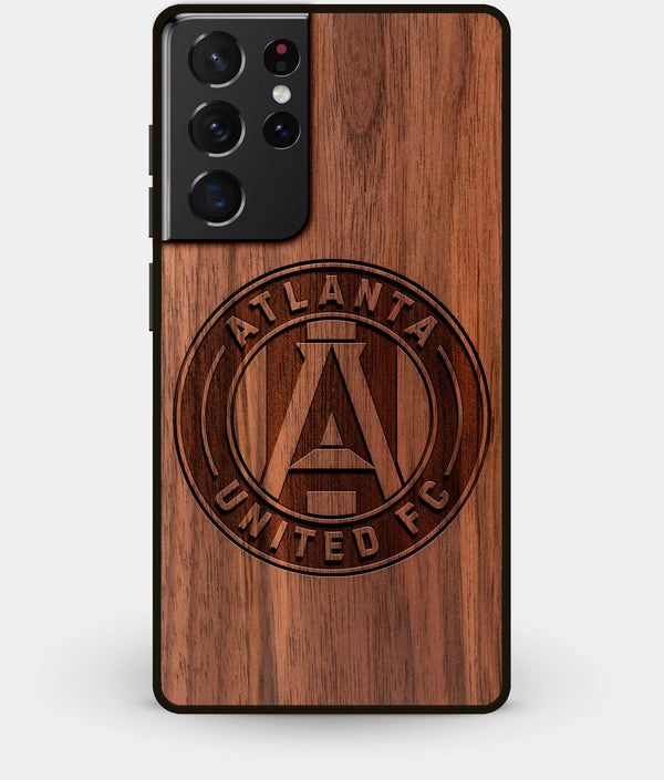 Best Walnut Wood Atlanta United FC Galaxy S21 Ultra Case - Custom Engraved Cover - Engraved In Nature