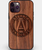 Custom Carved Wood Atlanta United FC iPhone 11 Pro Max Case | Personalized Walnut Wood Atlanta United FC Cover, Birthday Gift, Gifts For Him, Monogrammed Gift For Fan | by Engraved In Nature