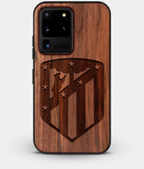 Best Custom Engraved Walnut Wood Atletico Madrid Galaxy S20 Ultra Case - Engraved In Nature