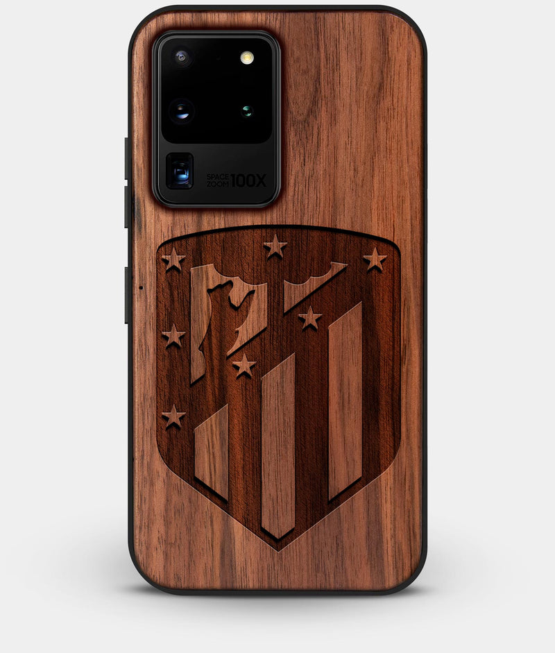 Best Custom Engraved Walnut Wood Atletico Madrid Galaxy S20 Ultra Case - Engraved In Nature
