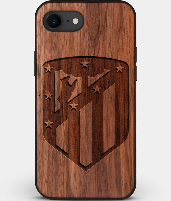 Best Custom Engraved Walnut Wood Atletico Madrid iPhone SE Case - Engraved In Nature
