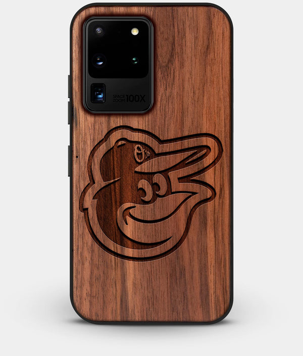 Best Custom Engraved Walnut Wood Baltimore Orioles Galaxy S20 Ultra Case - Engraved In Nature