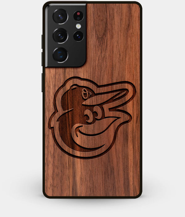 Best Walnut Wood Baltimore Orioles Galaxy S21 Ultra Case - Custom Engraved Cover - Engraved In Nature