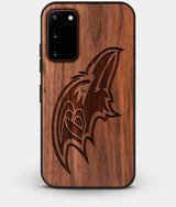 Best Custom Engraved Walnut Wood Baltimore Ravens Galaxy S20 Case - Engraved In Nature