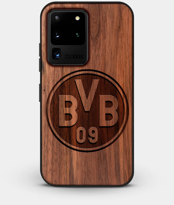 Best Custom Engraved Walnut Wood Borussia Dortmund Galaxy S20 Ultra Case - Engraved In Nature