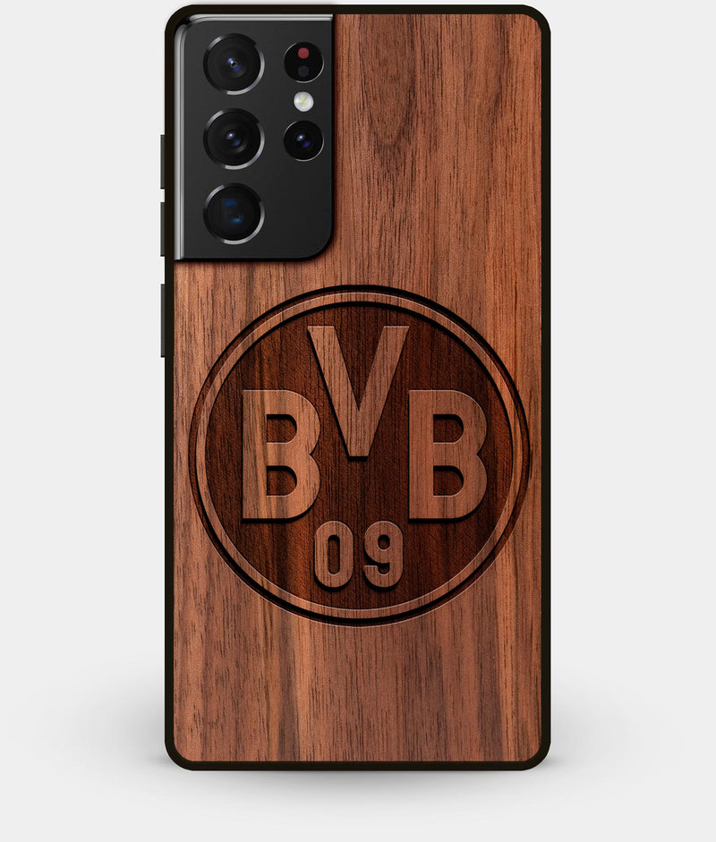 Best Walnut Wood Borussia Dortmund Galaxy S21 Ultra Case - Custom Engraved Cover - Engraved In Nature