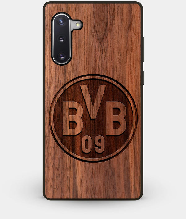 Best Custom Engraved Walnut Wood Borussia Dortmund Note 10 Case - Engraved In Nature