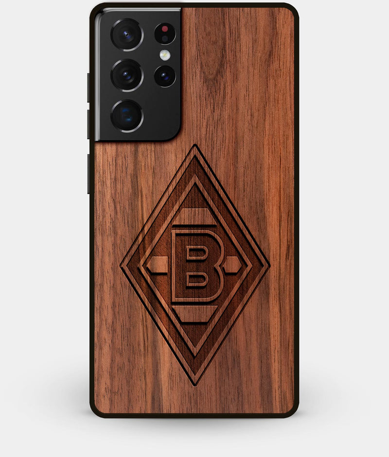Best Walnut Wood Borussia Monchengladbach Galaxy S21 Ultra Case - Custom Engraved Cover - Engraved In Nature