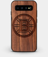 Best Custom Engraved Walnut Wood Boston Bruins Galaxy S10 Case - Engraved In Nature