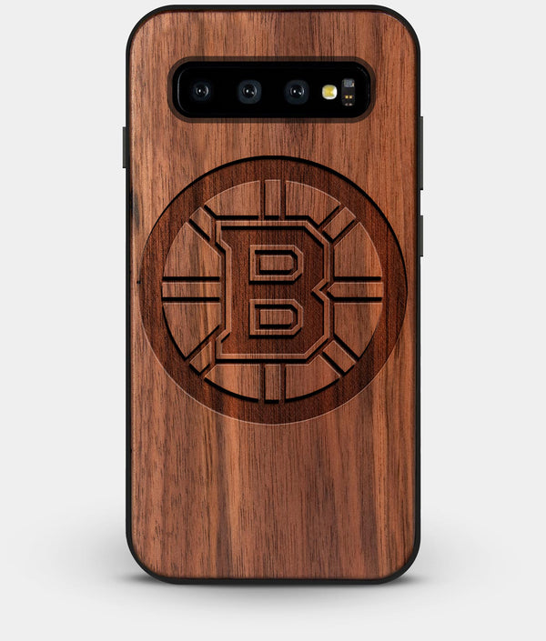 Best Custom Engraved Walnut Wood Boston Bruins Galaxy S10 Case - Engraved In Nature