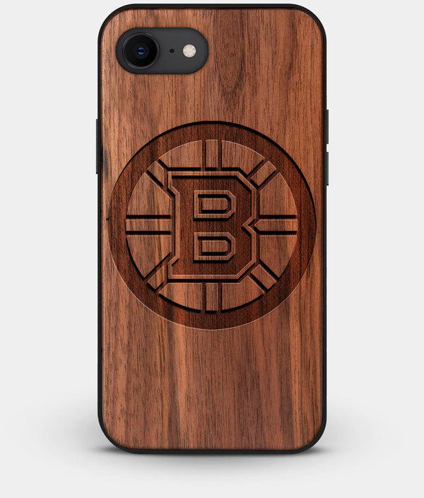 Best Custom Engraved Walnut Wood Boston Bruins iPhone 8 Case - Engraved In Nature