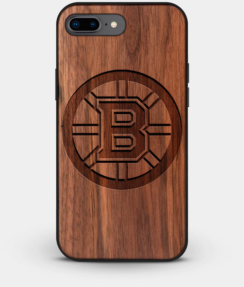 Best Custom Engraved Walnut Wood Boston Bruins iPhone 8 Plus Case - Engraved In Nature