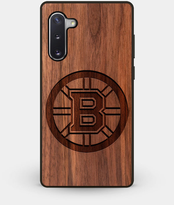 Best Custom Engraved Walnut Wood Boston Bruins Note 10 Case - Engraved In Nature