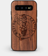 Best Custom Engraved Walnut Wood Boston Celtics Galaxy S10 Case - Engraved In Nature