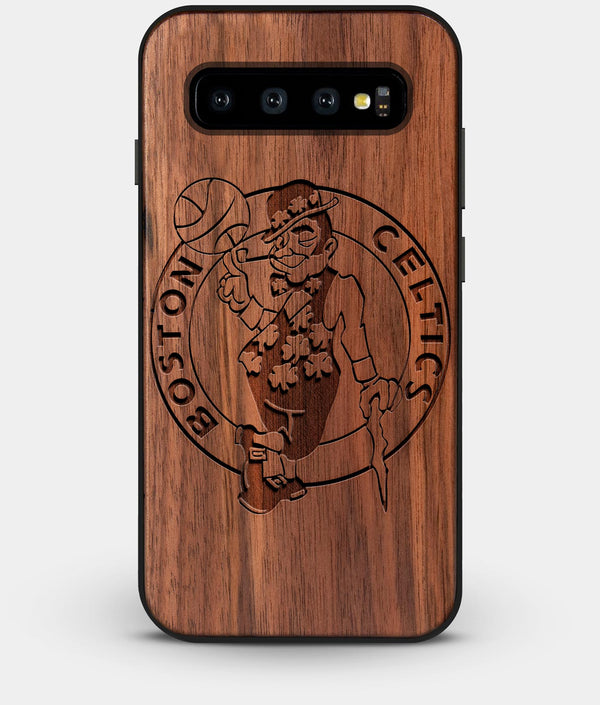 Best Custom Engraved Walnut Wood Boston Celtics Galaxy S10 Plus Case - Engraved In Nature