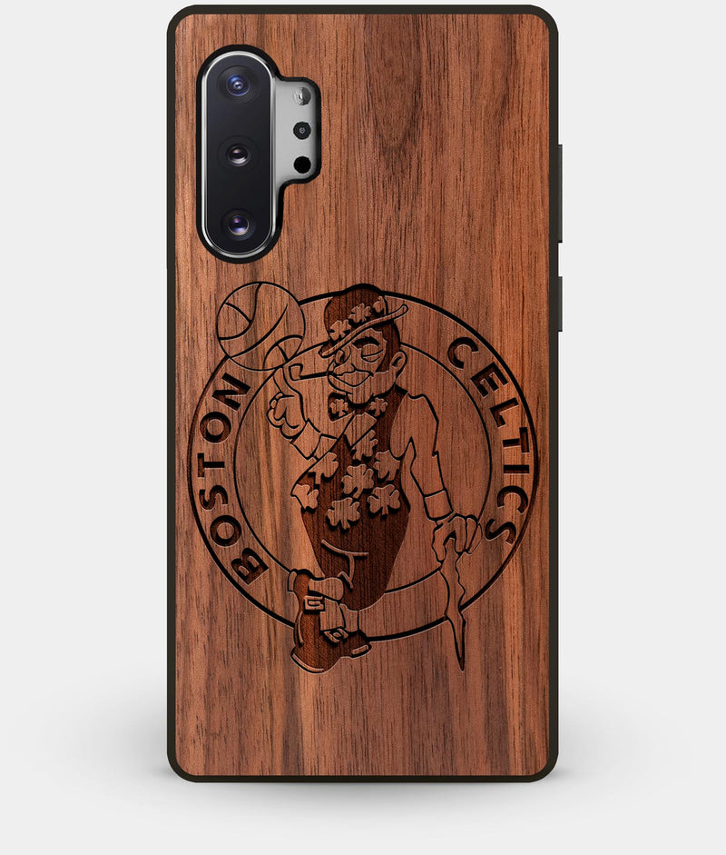 Best Custom Engraved Walnut Wood Boston Celtics Note 10 Plus Case - Engraved In Nature