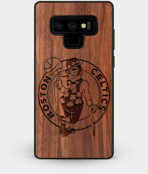Best Custom Engraved Walnut Wood Boston Celtics Note 9 Case - Engraved In Nature