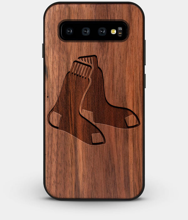 Best Custom Engraved Walnut Wood Boston Red Sox Galaxy S10 Plus Case - Engraved In Nature