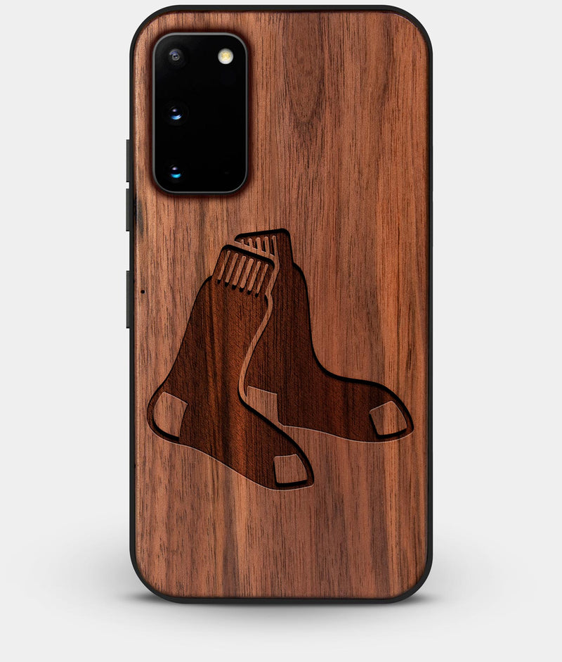 Best Custom Engraved Walnut Wood Boston Red Sox Galaxy S20 Case - Engraved In Nature