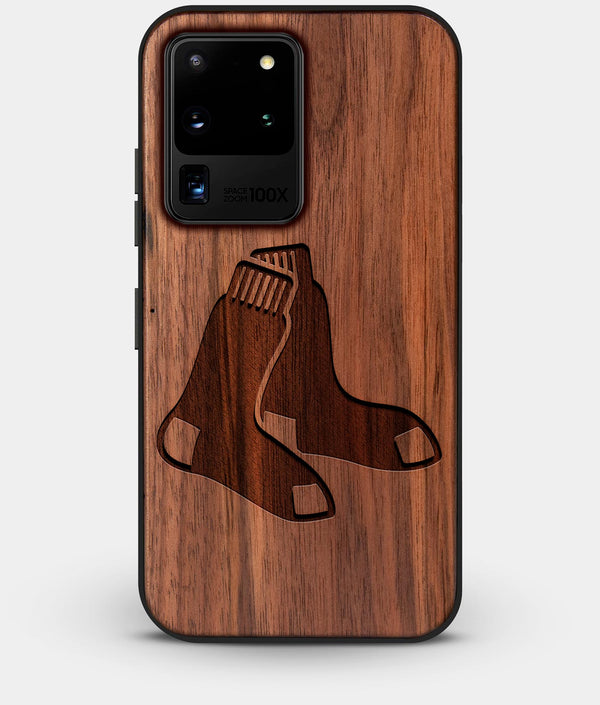 Best Custom Engraved Walnut Wood Boston Red Sox Galaxy S20 Ultra Case - Engraved In Nature