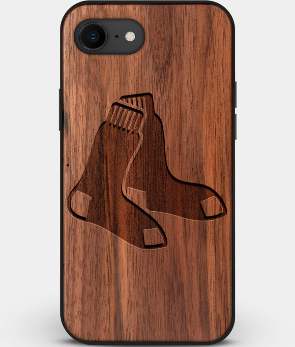 Best Custom Engraved Walnut Wood Boston Red Sox iPhone SE Case - Engraved In Nature