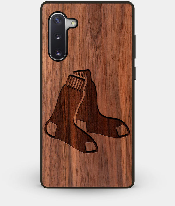 Best Custom Engraved Walnut Wood Boston Red Sox Note 10 Case - Engraved In Nature