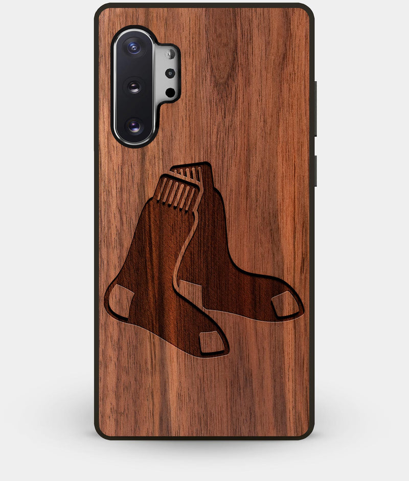 Best Custom Engraved Walnut Wood Boston Red Sox Note 10 Plus Case - Engraved In Nature