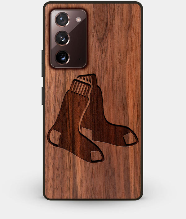 Best Custom Engraved Walnut Wood Boston Red Sox Note 20 Case - Engraved In Nature